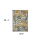 HomeRoots Teal Blue Abstract Non Skid Rectangular Area Rug - image 3