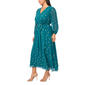 Plus Size MSK Long Sleeve Surplice Neck Chiffon Foil Midi Dress - image 3