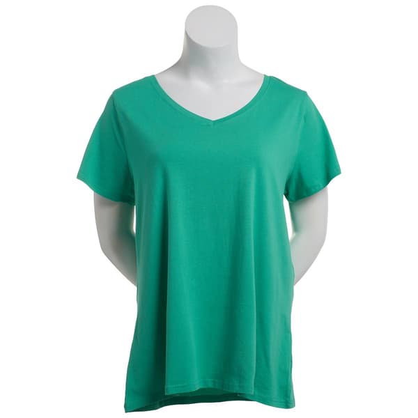 Juniors Plus Aveto Short Sleeve V-Neck Basic Tee