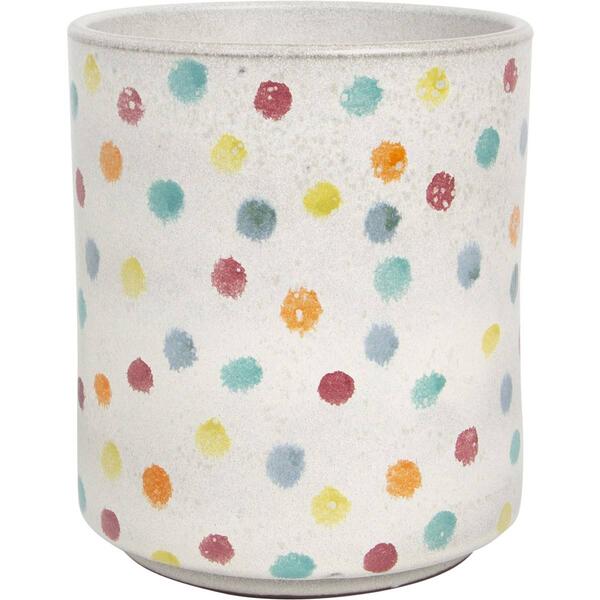 Home Essentials 7in. Round Multi Color Dots Utensil Crock - image 