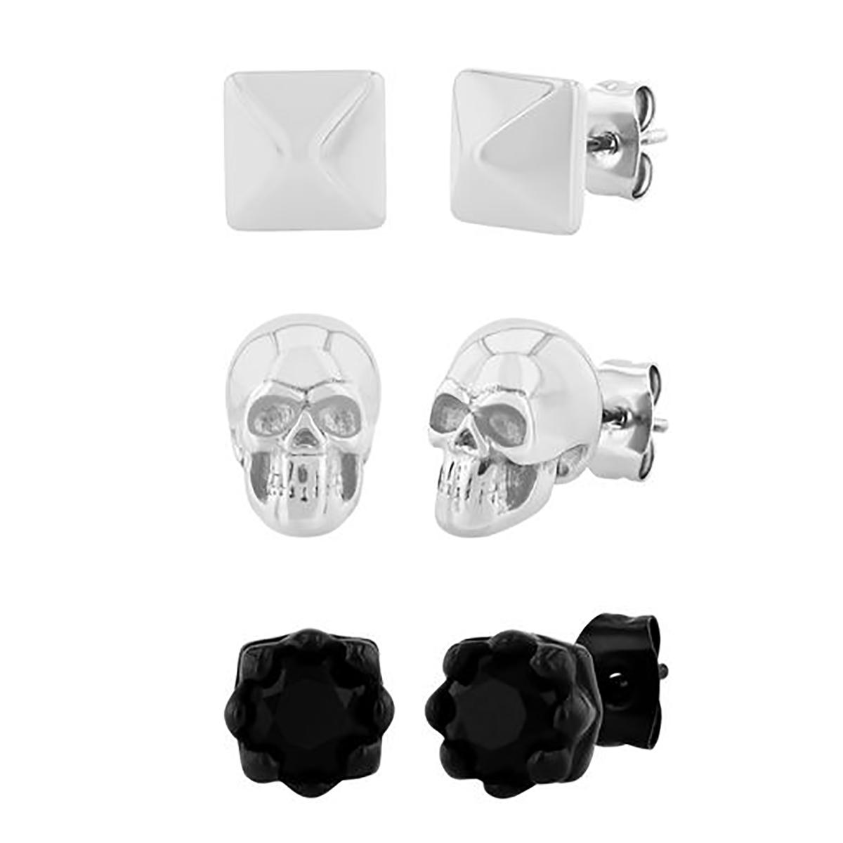 Mens Gentlemen’s Classics™ 3pr. Gothic Stud Earrings Set