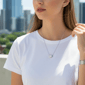 Saffron Hexagon Brilliant Moissanite Diamond Pendant Necklace - image 3