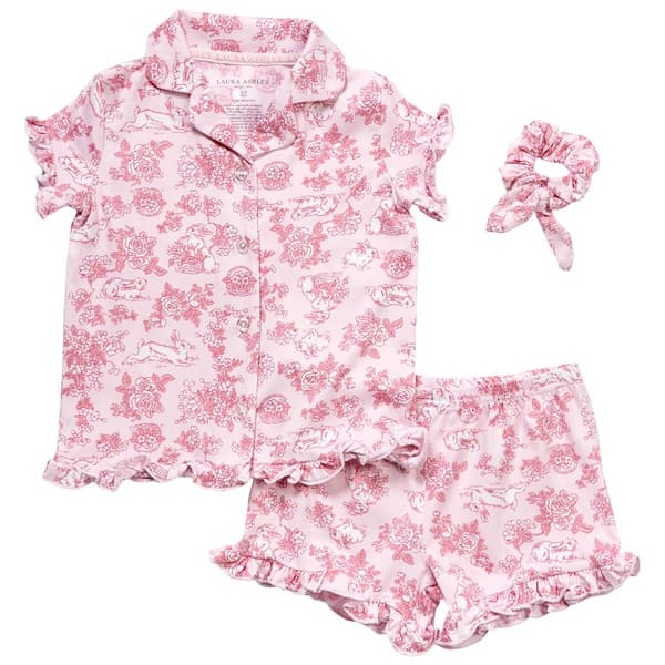 Toddler Girl Laura Ashley® Bunny Floral Top & Shorts Pajama Set - image 