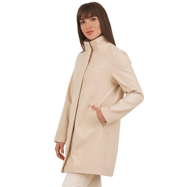 Petite Nine West Full Zip Stand Collar Faux Wool Walker