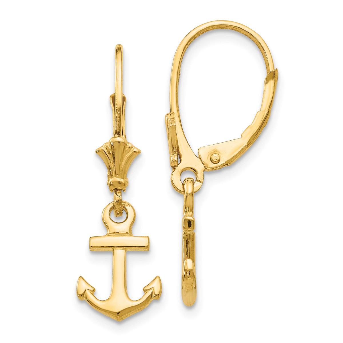 Gold Classics™ 14kt. Gold Mini Anchor Dangle Earrings