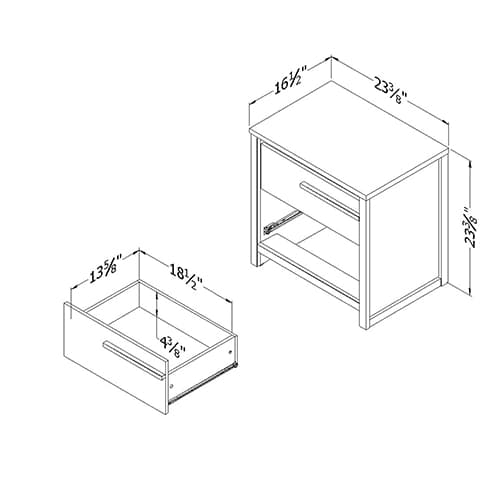 South Shore 2-Drawer Nightstand - Grey Oak
