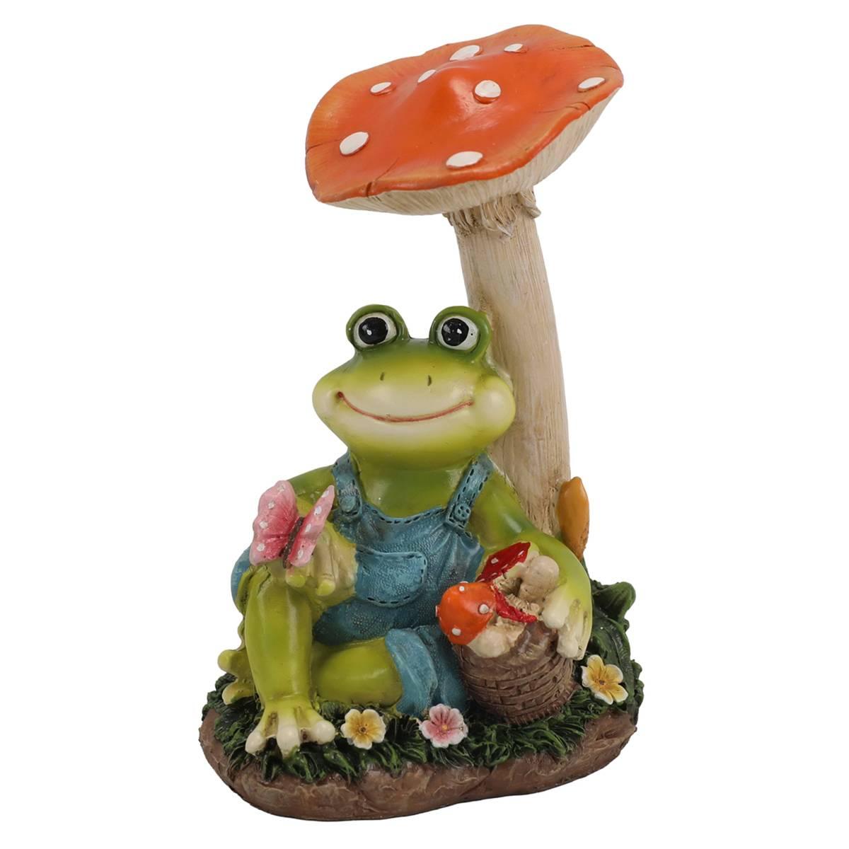 Frog Sitting Under A Mushroom