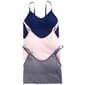 Womens Laura Ashley 3pk. Seamless Rib Longline Bra LS6812-3PKE - image 1
