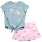 Girls (4-6x) Puma® Floral Logo Tie Front Tee & Floral Skort Set - image 2