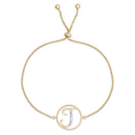 Accents by Gianni Argento Diamond Plated Initial J Gold Bracelet