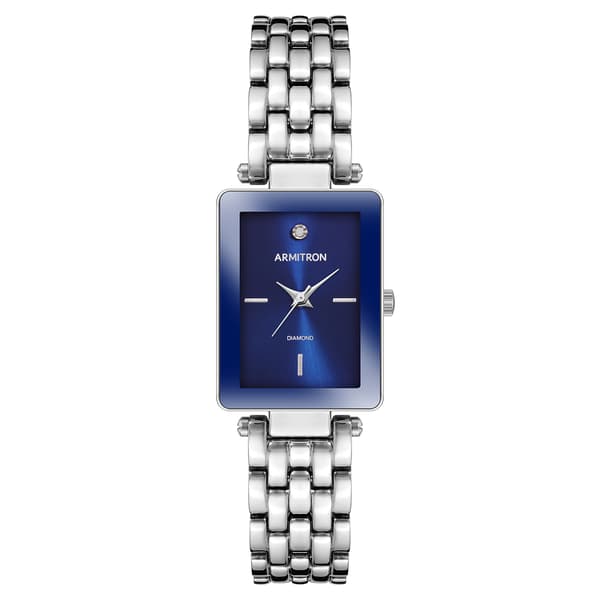 Womens Armitron Diamond Dial Dress Watch - 75-5769BLSV - image 