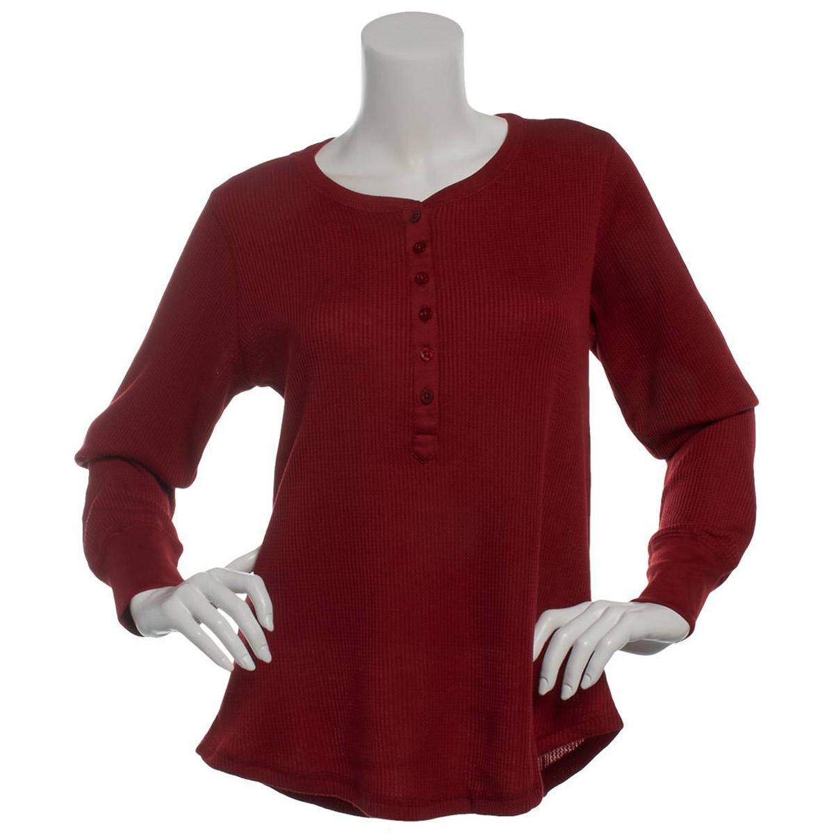Womens Starting Point Long Sleeve Thermal Henley