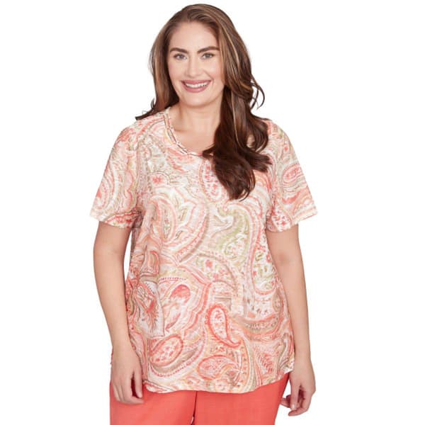 Plus Size Alfred Dunner Catalina Island Paisley Textured Blouse