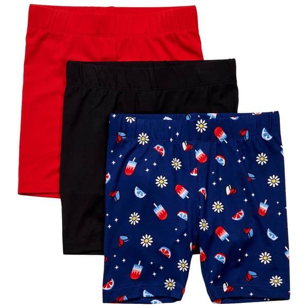 Girls (4-6x) Star Ride® 3pk. Americana Bike Shorts