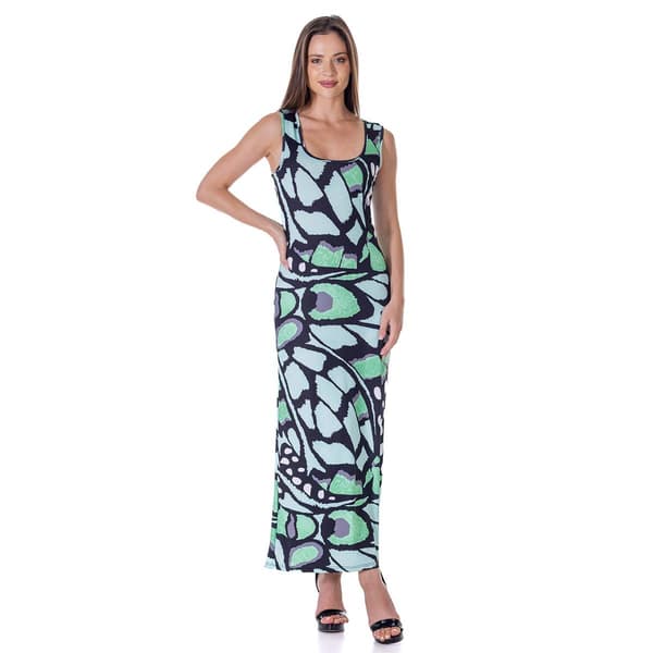 Womens 24/7 Comfort Apparel Butterfly Empire Waist Maxi Dress - image 