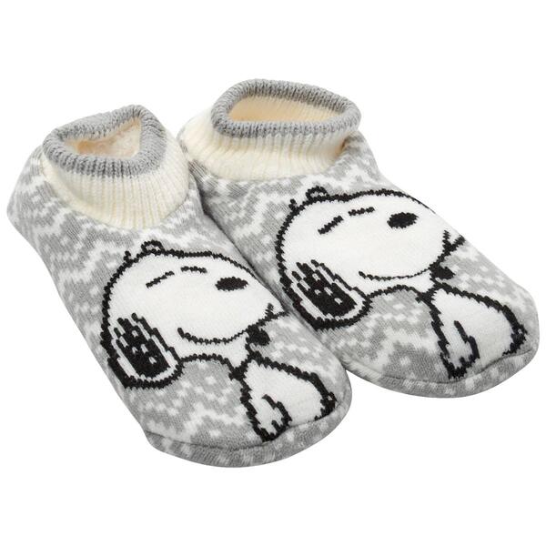 Womens Fuzzy Babba Single Cuffer Snoopy Slipper Socks - image 