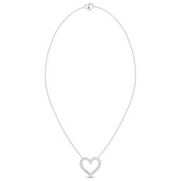 Nova Star® Sterling Silver Lab  Grown Diamond Open Heart Pendant