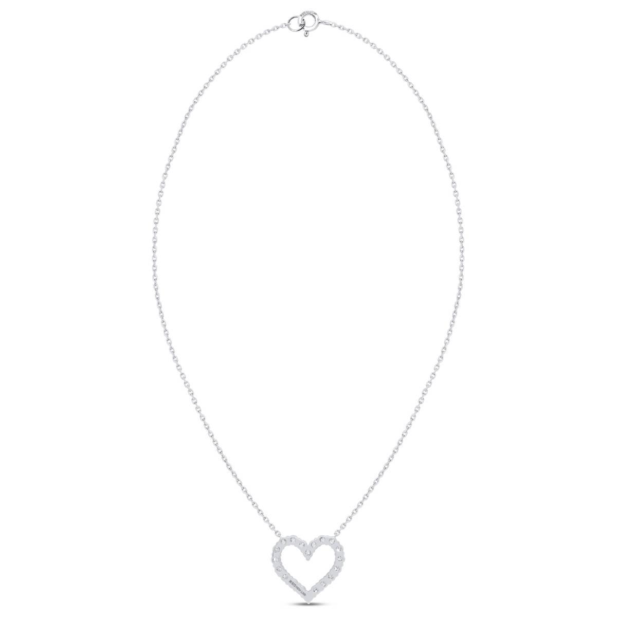 Nova Star® Sterling Silver Lab  Grown Diamond Open Heart Pendant