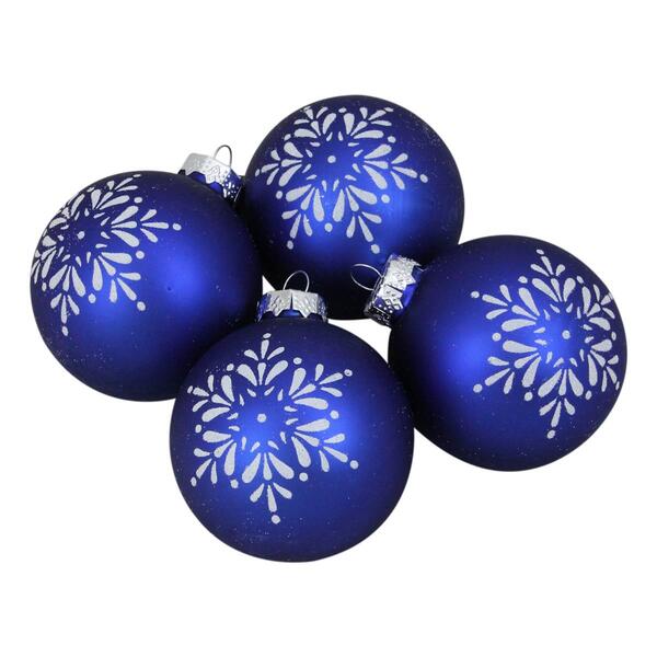 Northlight Seasonal 4ct. Snowflake Christmas Ball Ornaments - image 