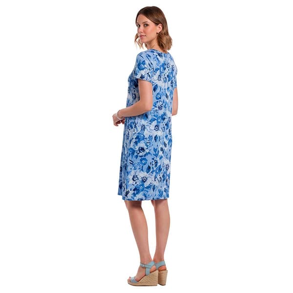 Plus Size Architect® Short Sleeve Tonal Floral A-Line Dress