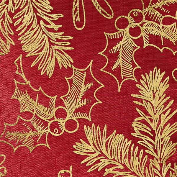 Threadmade Foil Woodland Holiday Fabric Tablecloth