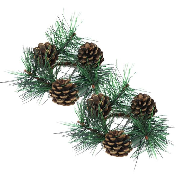 A Cheerful Giver&#40;R&#41; Pine Needles & Cones Taper Rings - Set of 2 - image 