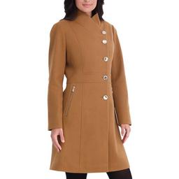 Womens Kensie Single Breasted Faux Wool Peacoat