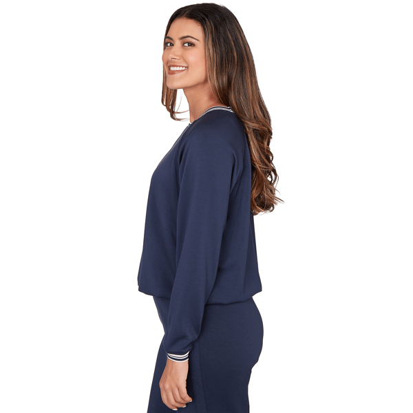 Petite Ruby Rd. Jetsetter Bubble Hem Sweatshirt