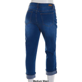 Plus Size Bleu Denim Roll Cuff Capri Pants