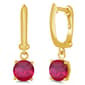 Gemstone Classics(tm) Gold over Silver Created Ruby Drop Earrings - image 1