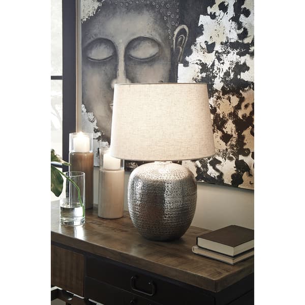 Signature Design by Ashley Antique Silver Aluminum Table Lamp