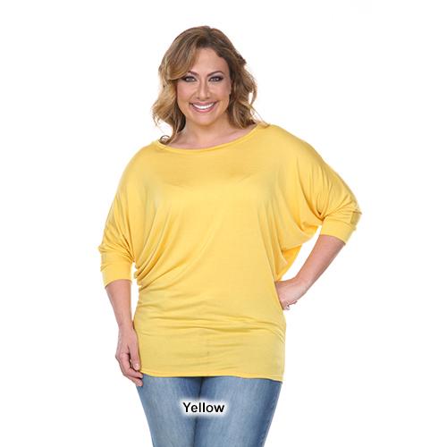 Plus Size White Mark Batwing Sleeve Top