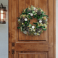 Puleo International Pre-Lit White& Green Adorned Christmas Wreath - image 3