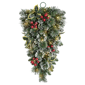 Puleo International 28in Warm White LED Snowy Silverton Pine Swag - image 1