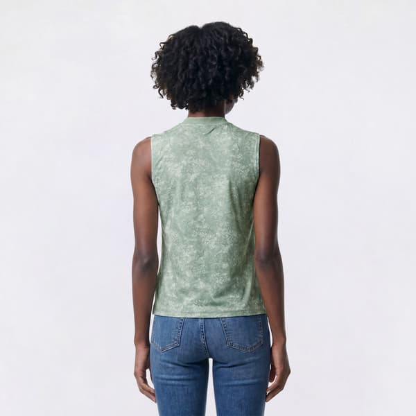 Womens LANDS’ END® Button Accent Split Neck Tank Top