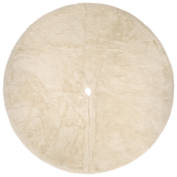 Northlight 72in Cream Premium-Sized Faux Fur Christmas Tree Skirt