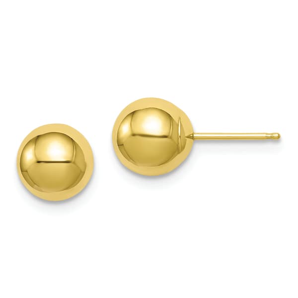Gold Classics(tm) 10kt. Polished 7mm Ball Post Earrings - image 