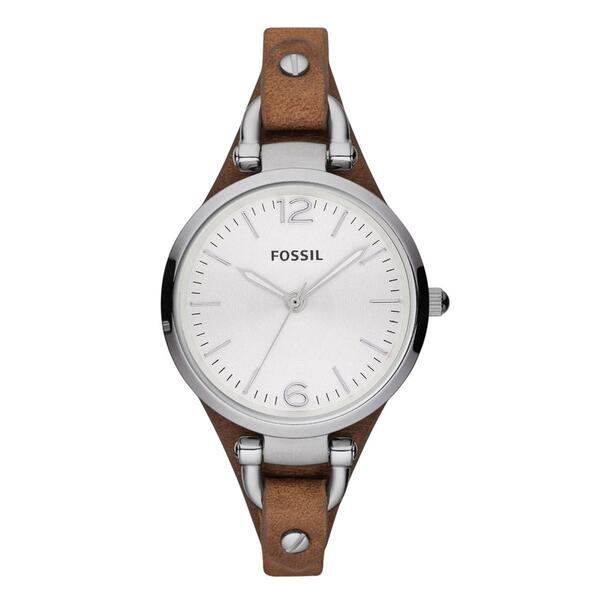 Womens Fossil Silver-Tone Georgia Boyfriend Watch - ES3060 - image 