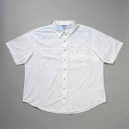 Mens Big & Tall IZOD&#40;R&#41; Saltwater Short Sleeve Solid Chambray Shirt