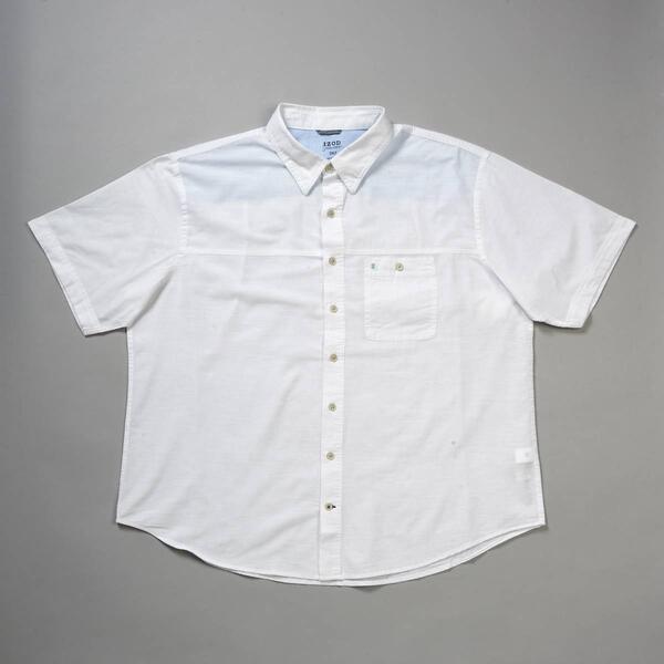 Mens Big & Tall IZOD&#40;R&#41; Saltwater Short Sleeve Solid Chambray Shirt - image 