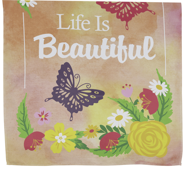 Northlight Life is Beautiful Pink Floral Outdoor House Flag