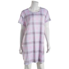 Womens Charmour Short Sleeve Hacci Squared Round Neck Nightshirt