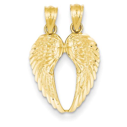 Gold Classics(tm) Break Apart Diamond Cut Wings Pendant