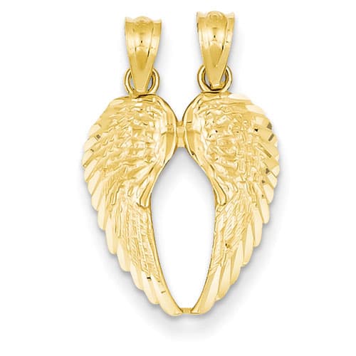 Gold Classics&#40;tm&#41; Break Apart Diamond Cut Wings Pendant - image 