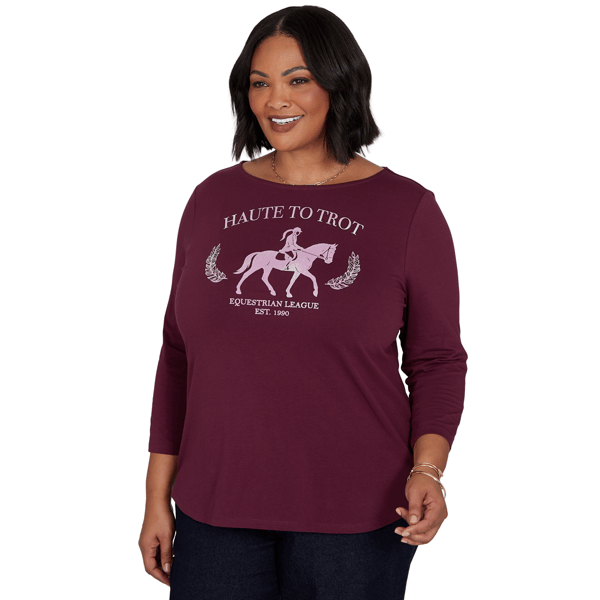 Plus Size Ruby Rd. Must Haves II Haute Trot Equestrian Tee