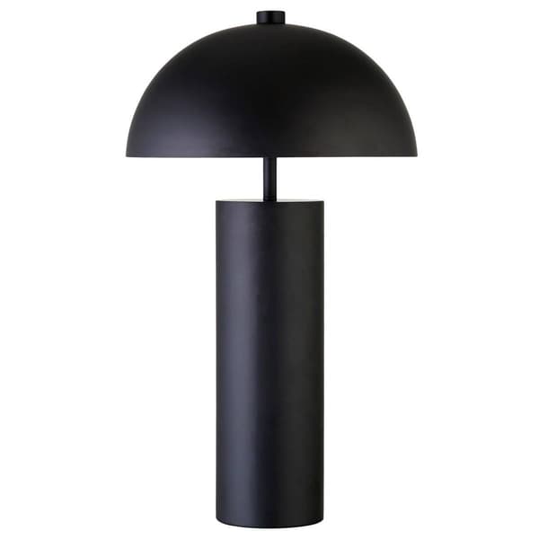HomeRoots 27in. Black Dome Shade Metal Table Lamp