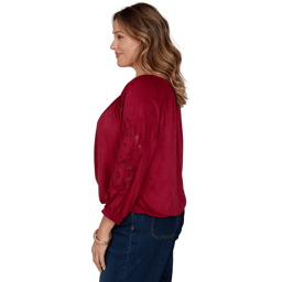Plus Size Ruby Rd. English Countryside Floral Cutout Blouse