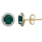 Gemstone Classics(tm) Emerald & White Sapphire Stud Earrings - image 1