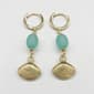 Ashley Cooper(tm) Glass Aqua Bead Shell Charm Drop Earrings - image 1