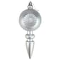DAK 4ct. Matte Silver Retro Reflect Christmas Finial Ornament Set - image 2